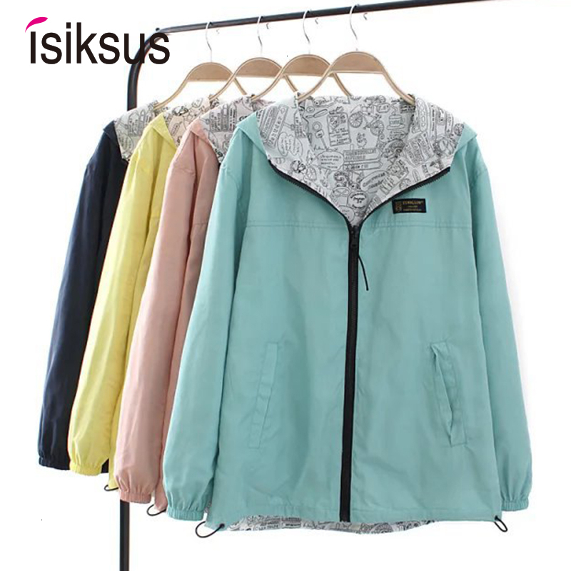 Women's Jackets Isiksus Black Windbreak Jacket Women Long Sleeve Hooded Coats Spring Autumn Casual Solid Zip Up Basic Jackets for Women WJ020 230