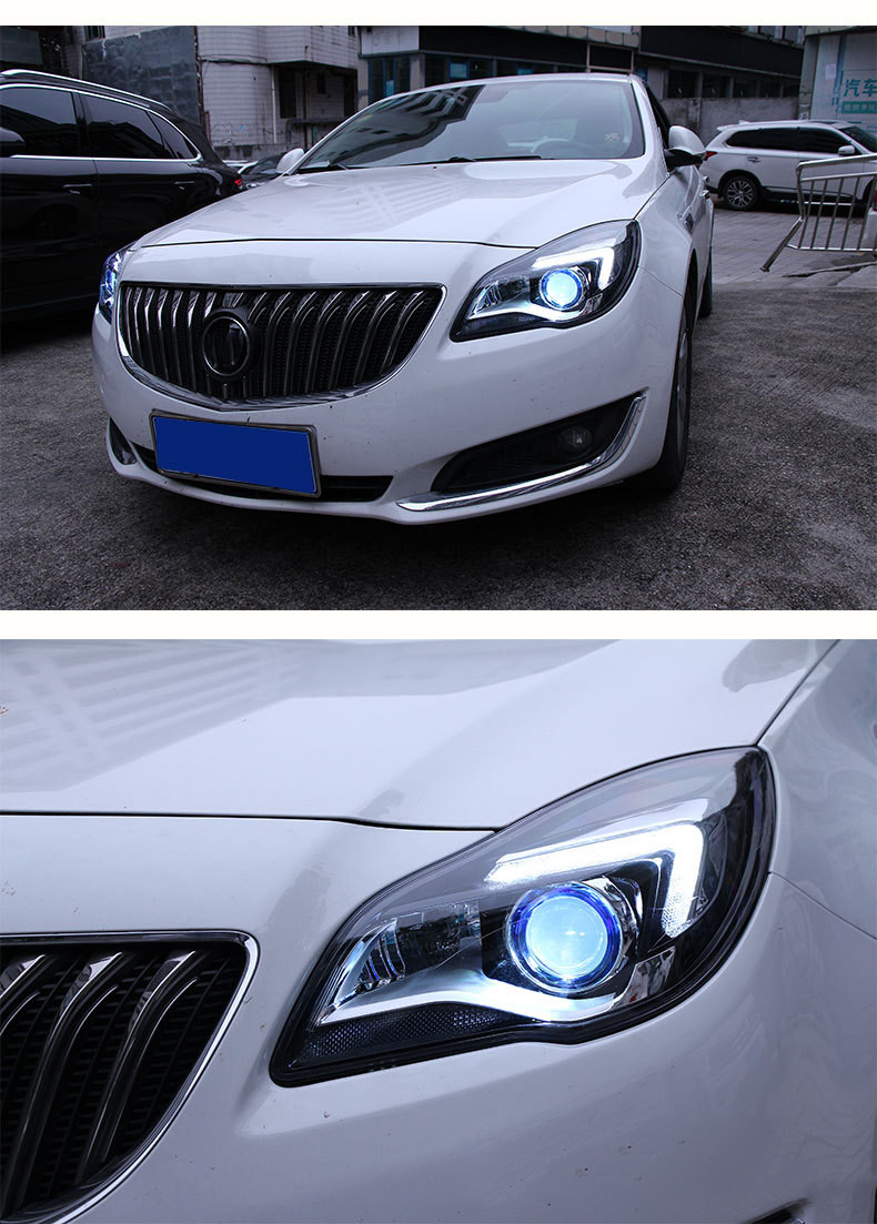 Headlights Assembly For Buick Regal GS 2014-2016 High Configuration LED Daytime Running Light Lens Xenon Lamp
