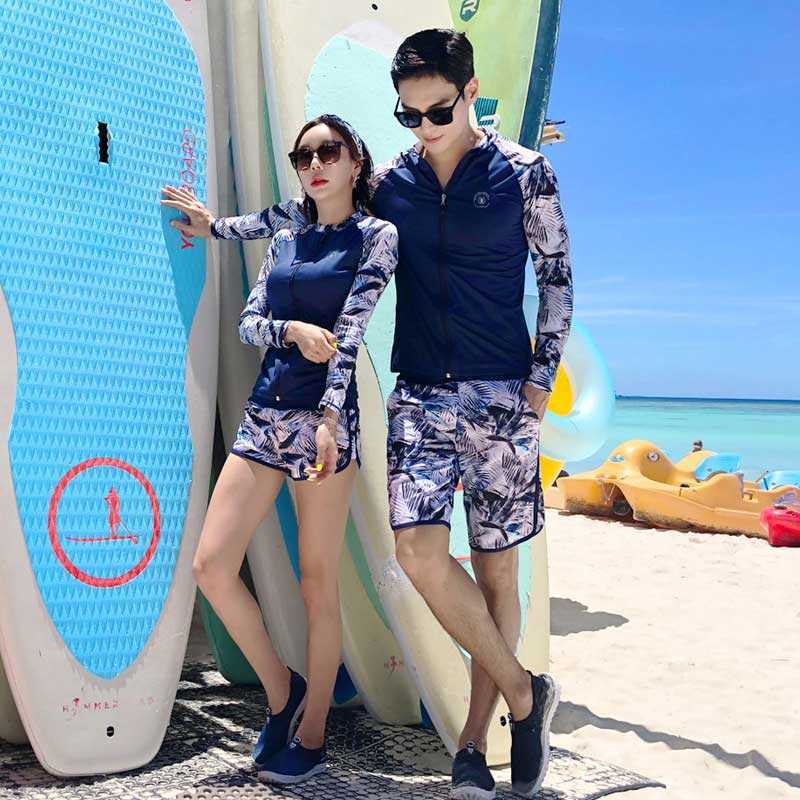 Wetsuits Drysuits Women's 3 Piece Men's Rash Guard Tops BottomsLong Sleeve Front Zip Bathing Suits Quick Drying UV Sun Protection Swim Surf 