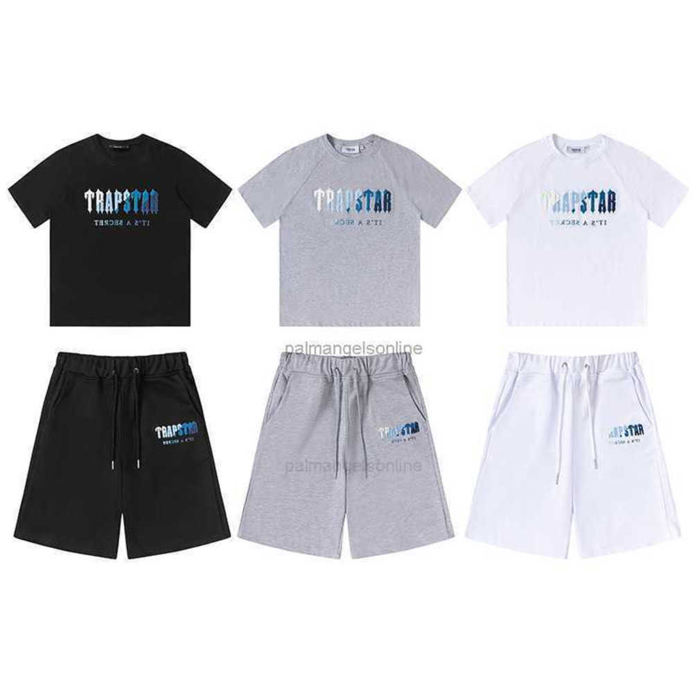 Designer Fashion Clothing Tees Tshirt trapstar White Blue Towel Embroidered Men's Women's Sports Casual Set Short Sleeve T-shirt ShortsCasual Cotton Streetwear Tops, White t-shirt