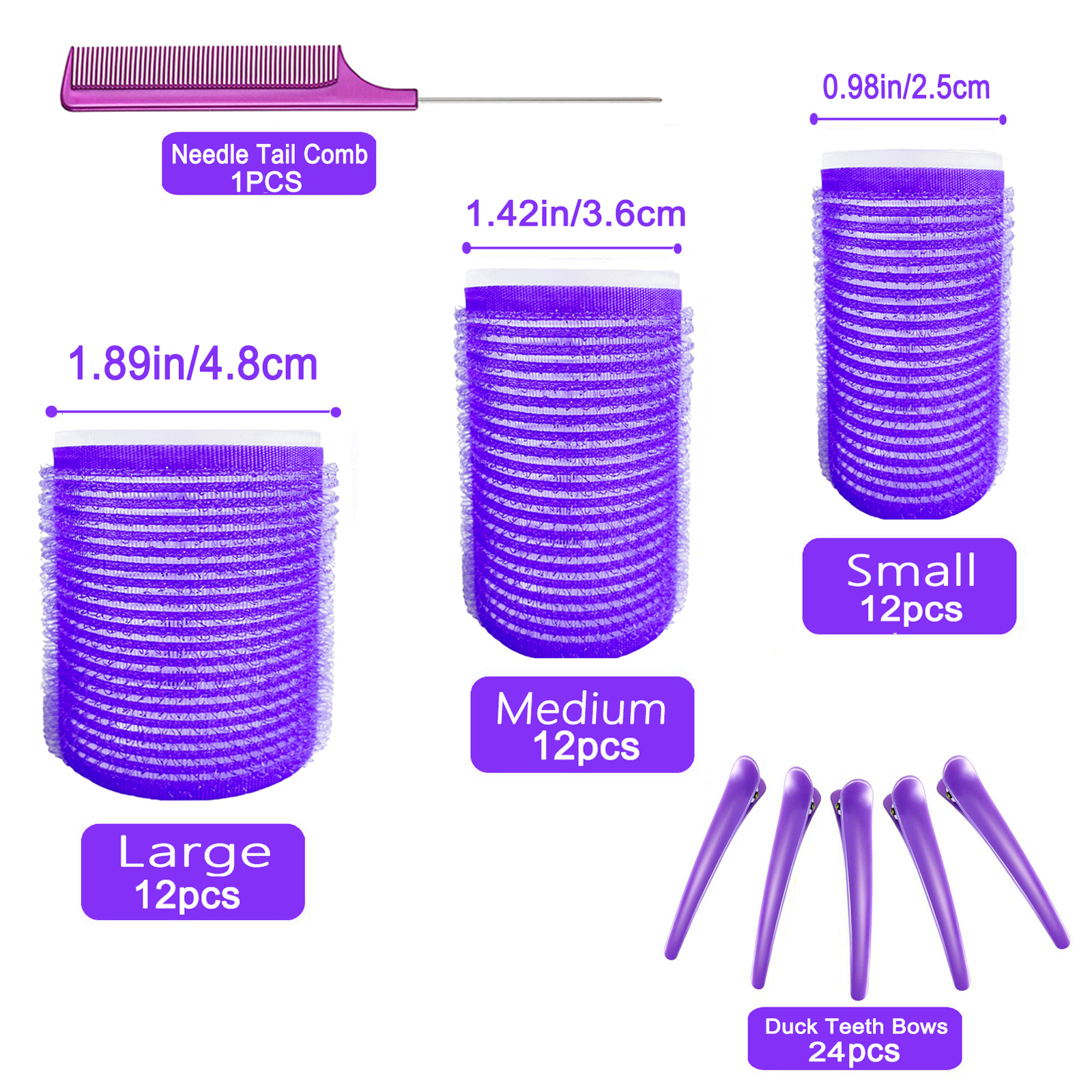 Hair Rollers 61 Pieces Set Hair Curlers 3 Sizes Big Hair Rollers for Long Hair. No heat Curlers Hair Rollers with Clips Comb. 230505