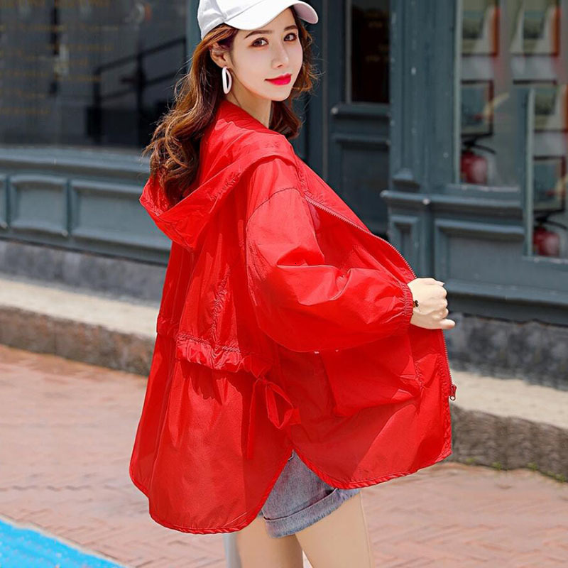 Women's Jackets Fashion Women's Sun Protection Clothing Summer Thin Coat Sun Protection Breathable Casual Hooded Jacket Female Outerwear Top