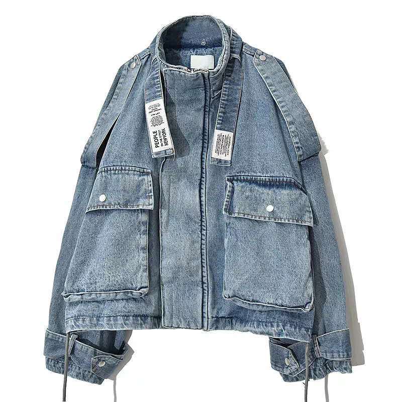 Women's Jackets Retro Denim Coat for Women Short Loose Letter Student Harajuku Lady's Denim Jackets Hiphop Spring and Autumn Cowboy Old Outw