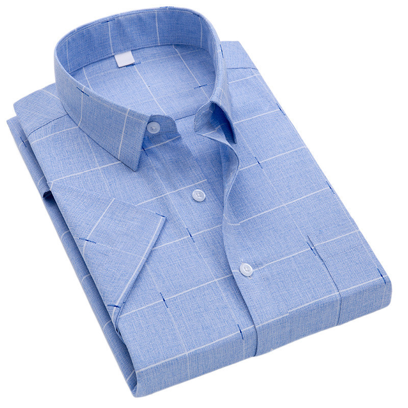 Men's Casual Shirts New Arrival Men Printed Shirt Short Sleeve Summer Soft Smooth Loose Button Down Plaid Thin Iron-free Social Regular Fit Busin