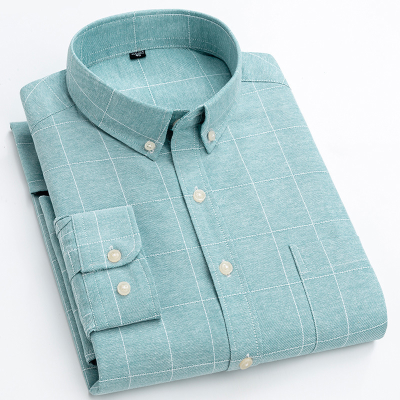 Men's Casual Shirts Men's Casual Button Down Shirt Comfortable Oxford Long Sleeve Shirts High Quality Single Patch Pocket Easy-care Smart Sh
