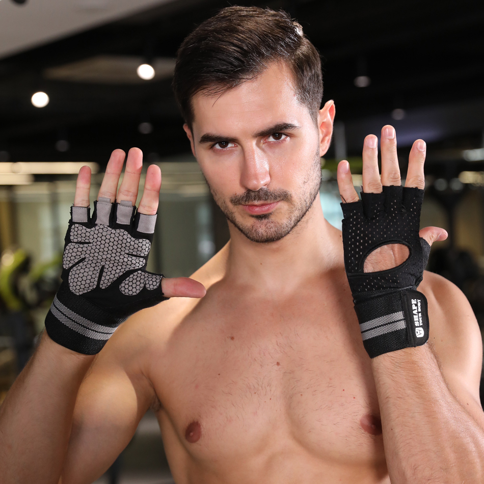 Sports Gloves WorthWhile Half Finger Gym Fitness Gloves with Wrist Wrap Support for Men Women Crossfit Workout Power Weight Lifting Equipment 230504
