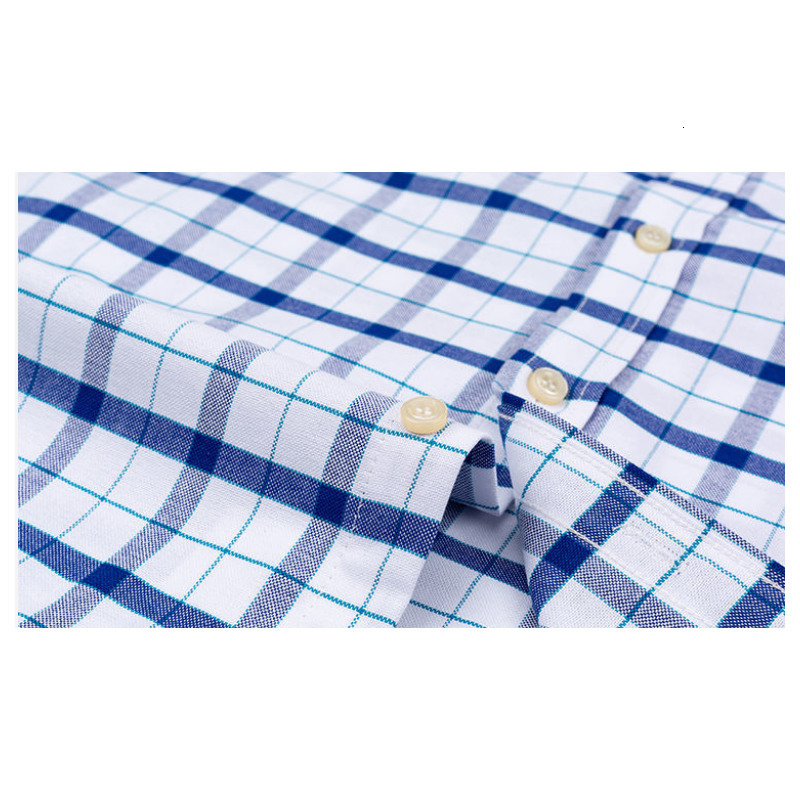 Men's Casual Shirts 100% Cotton Men's Short Sleeve Oxford Shirt Summer Plaid Shirts Man Casual Comfortable Fashion Striped Shirts Plus 23050