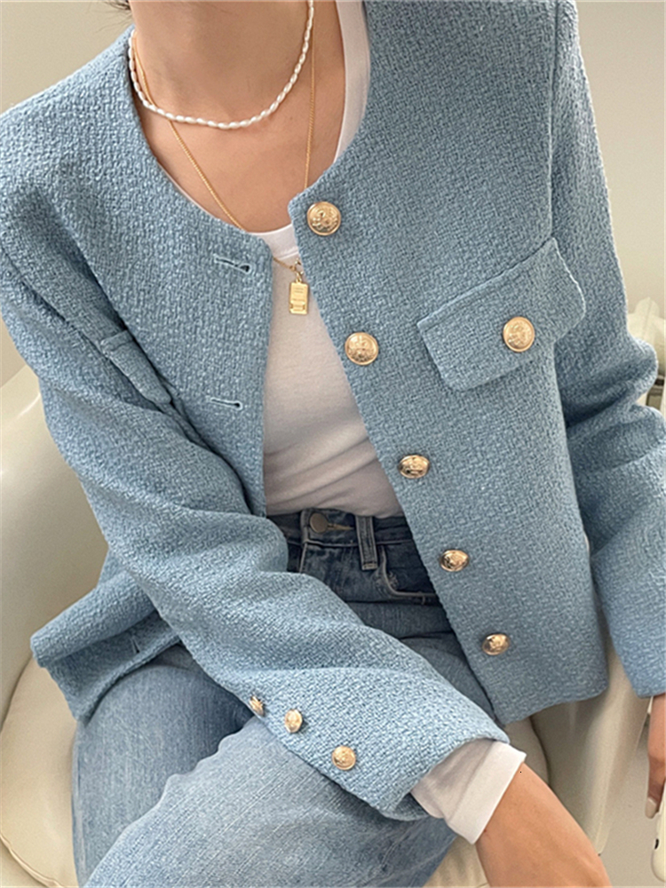 Women's Jackets Colorfaith New Korean Fashionable Vintage Wild Elegant Office Lady Autumn Winter Women's Blazers Short Jackets Tops JK2658 2