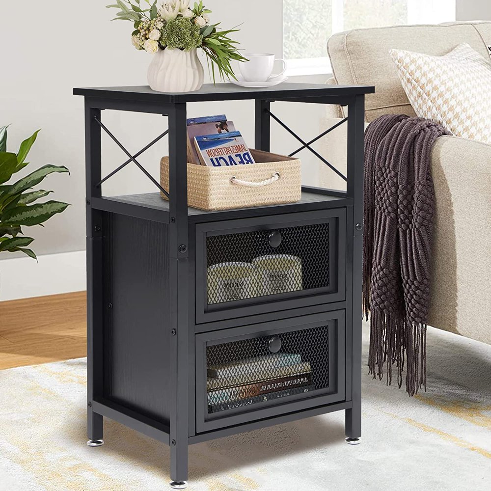 Metal End Table with Storage - 16 L x 12 W x 24 H Nightstand with Storage and Doors, Sofa Side Table for Small Space, Small Narrow Side T
Metal End Table with Storage - 16 L x 12 W x 24 H Nightstand with Storage and Doors, Sofa Side Table for Small Space, Small Narrow Side T