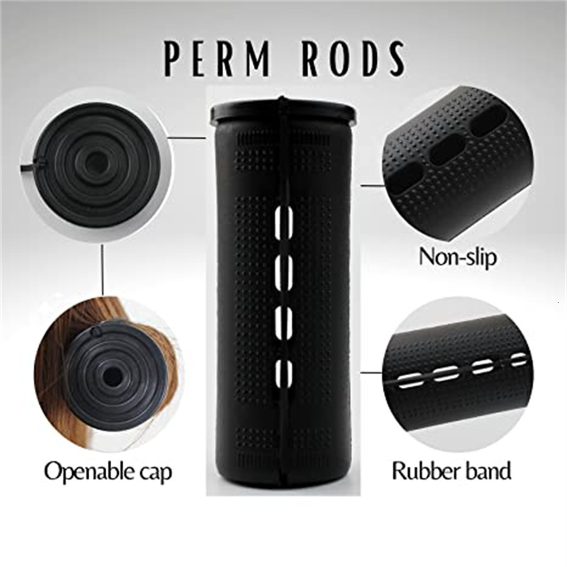 Hair Rollers Large Perm Rods Set 20 pcs Green Black Jumbo Natural Hair Cold Wave Long Short Hair Roller Hair Curlers Hairstyle Hairdressing 230505