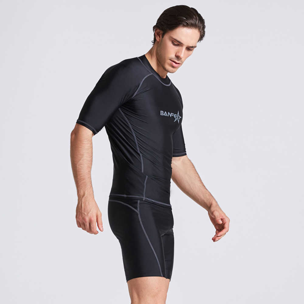 Wetsuits Drysuits Men's New Quick Dry Short Sleeve Windproof Men's Swimwear Top Swimwear UPF 50 Men's Beach Windproof Snorkeling Surf S