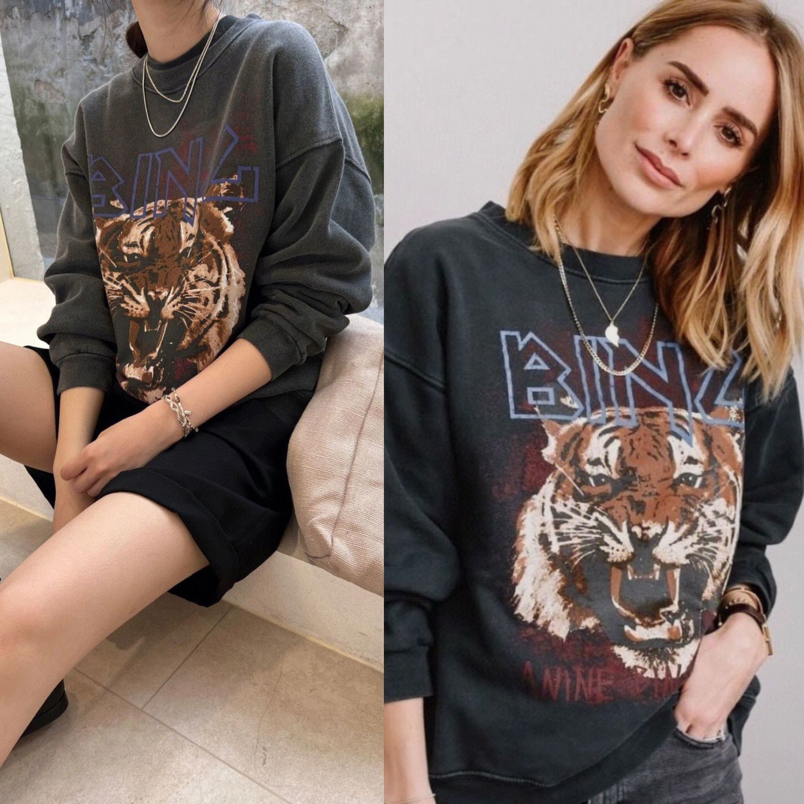 Black Stylish Roaring Tiger Vintage Letter Print Sweatshirt Women Autumn Cotton Warm Winter Loose Pullover Girls Sweatshirt 201203, 100black
Black Stylish Roaring Tiger Vintage Letter Print Sweatshirt Women Autumn Cotton Warm Winter Loose Pullover Girls Sweatshirt 201203, 100black