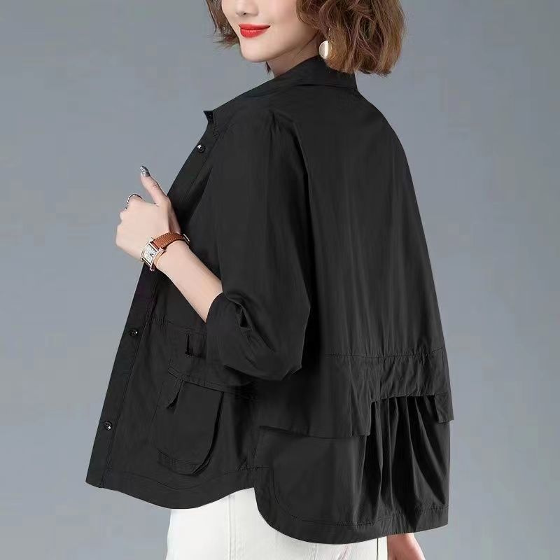 Women's Jackets Fashion Single-breasted Solid Color Jackets Tops Female Spring All-match Loose Casual Long Sleeve Pockets Coats Women's Clot