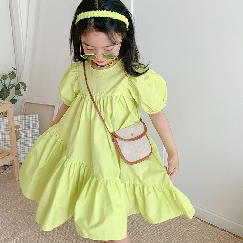 Girl's Dresses Baby Girls Dresses Summer Stitching ShortSleeved Irregular Dress Big Swing Edge Princess Dress Fashion Children's Clothing 23