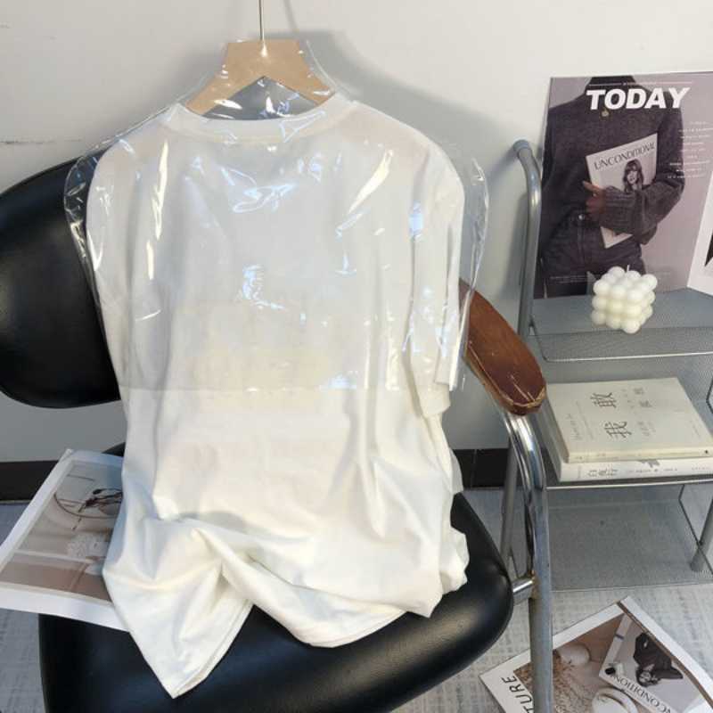 Womens T-Shirt Oversized Tops Summer T Shirt For Women Cotton Luxury Designer Clothes Inlay Drill crown Loose Short Sleeved Graphic Tees Women J230504