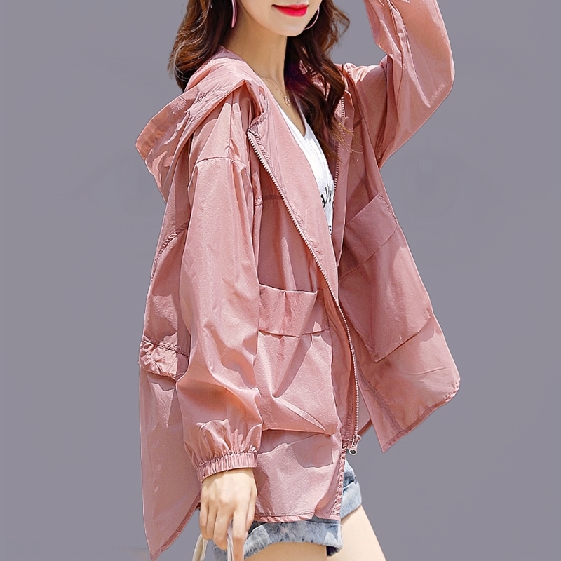 Women's Jackets Fashion Women's Sun Protection Clothing Summer Thin Coat Sun Protection Breathable Casual Hooded Jacket Female Outerwear Top