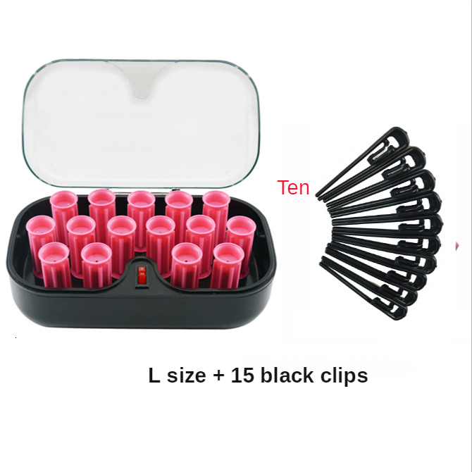 Hair Rollers 15pcs Electrci Hair Perm Rods Hair Curler Roller 30mm with 15 Pink Hair Clips Clamp 110-220V Hair Curlers Rollers Styling Tool 230505