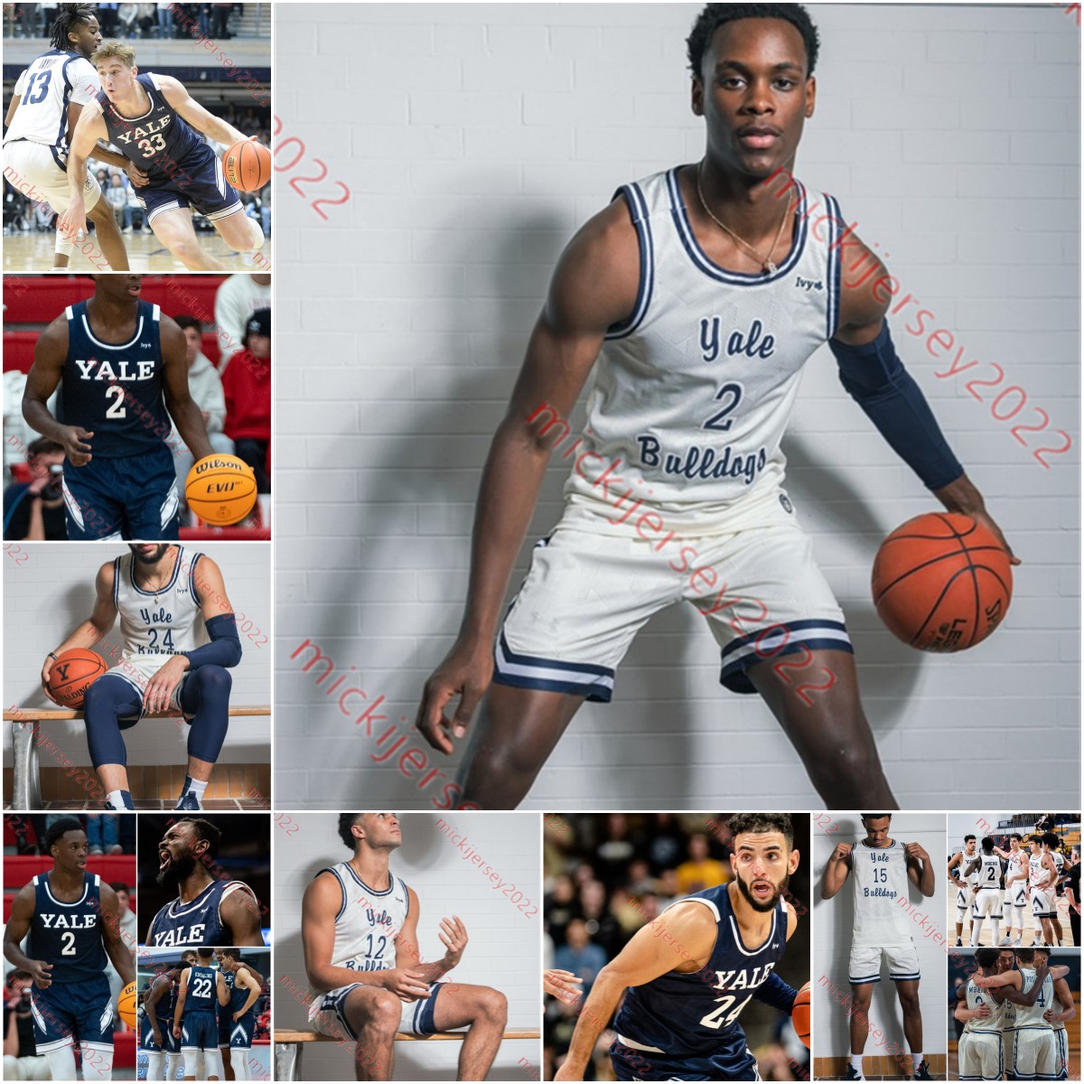 Yale Basketball Jersey Yassine Gharram Jack Molloy Isaiah Kelly Nick Townsend Devon Arlington Custom college Stitched Yale Jerseys