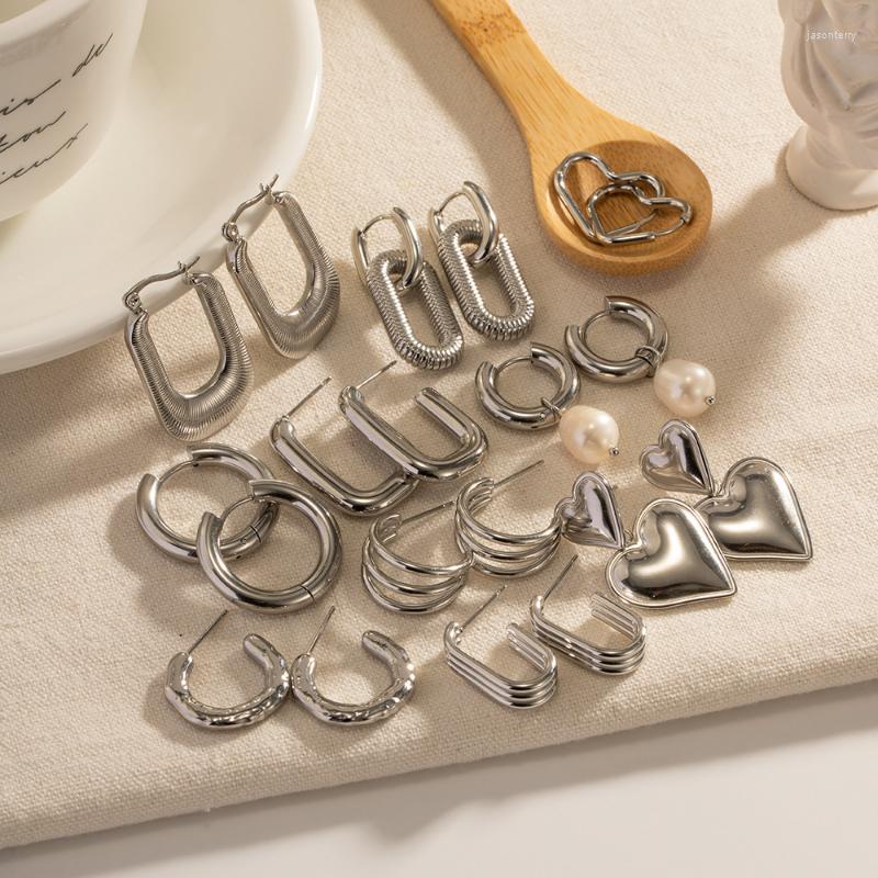 Hoop Earrings ALLME Stylish Multiple Baroque Freshwater Pearl For Women Silver Plated Titanium Steel Geometric Chunky Earring
Hoop Earrings ALLME Stylish Multiple Baroque Freshwater Pearl For Women Silver Plated Titanium Steel Geometric Chunky Earring