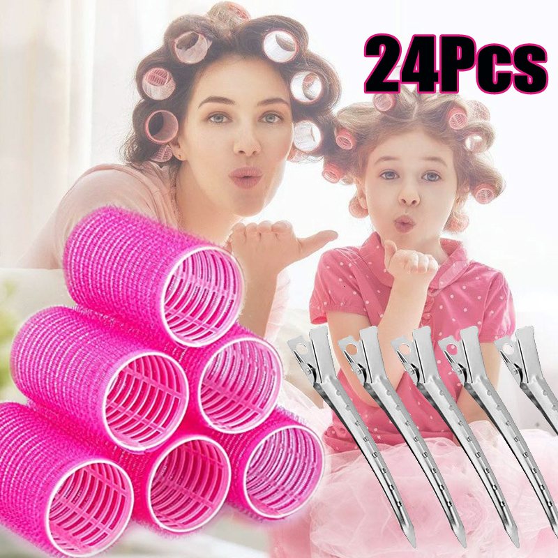 Hair Rollers 24Pcs Hair Rollers with Hair Pins Magic Hair Curlers Set No Heat Curling Hairdressing Styling Tool Salon Hairstyle Accessories 230505