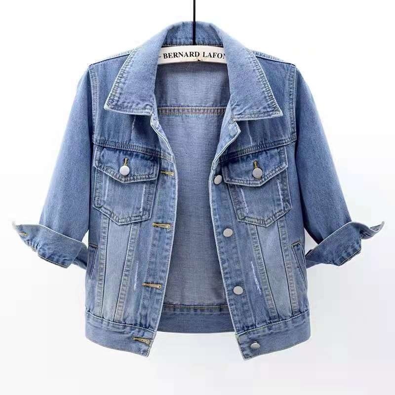 Women's Jackets New Summer Women Denim Jacket Blue Color Casual Short Denim Coat Female Jeans Jackets Outerwear Casaco Jaqueta Feminina 230505