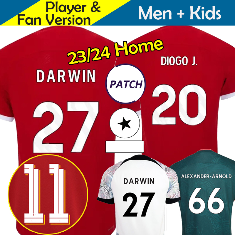 23 24 DARWIN Soccer Jerseys DIOGO Kids Kit Home Away 3rd 2023 2024 Mohamed Diogo Luis DIaz Alexander Arnold Football Shirt Men's Top Uniform CARVALHO ELLIOTT GAKPO SetS, 23-24 home
23 24 DARWIN Soccer Jerseys DIOGO Kids Kit Home Away 3rd 2023 2024 Mohamed Diogo Luis DIaz Alexander Arnold Football Shirt Men's Top Uniform CARVALHO ELLIOTT GAKPO SetS, 23-24 home
