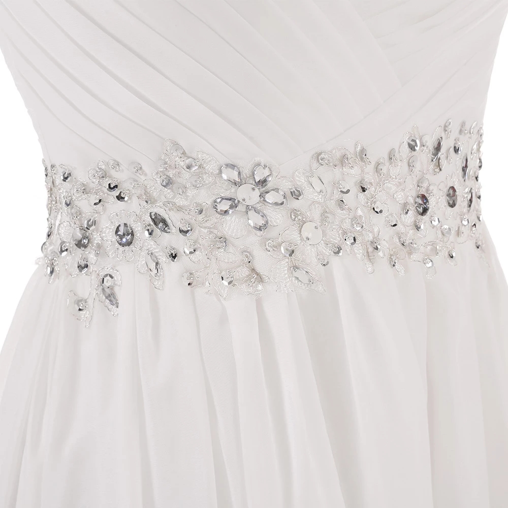 Sexy Backless White Prom Dresses Crystal Beading Sequins Buttons A-Line Chiffon Plus Size Graduation Cocktail Homecoming Formal Evening Party Gown 17