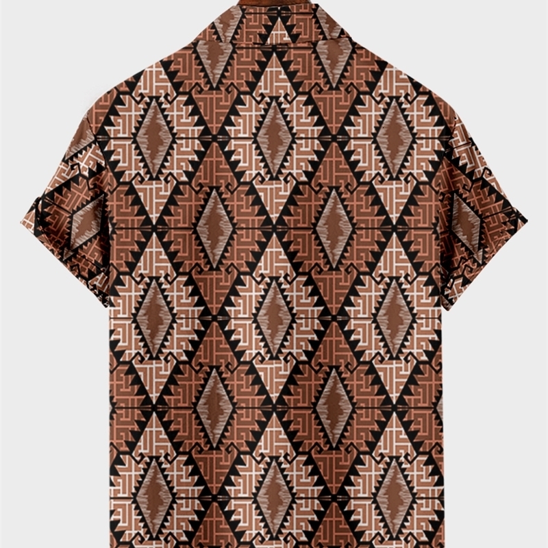 Men's Casual Shirts Harajuku y2k hombre street tops men's trendy digital print casual fashion trend prismatic pattern button up shirt 4 2305