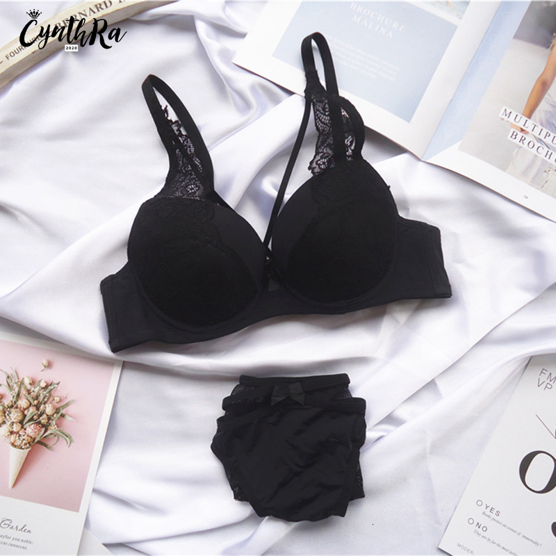 Bras Sets Lingerie Bra Underwear for Women Sexy Section Breathable Female Large Plus Size Lace Push Up Bralette Bra and Panty Set 230505