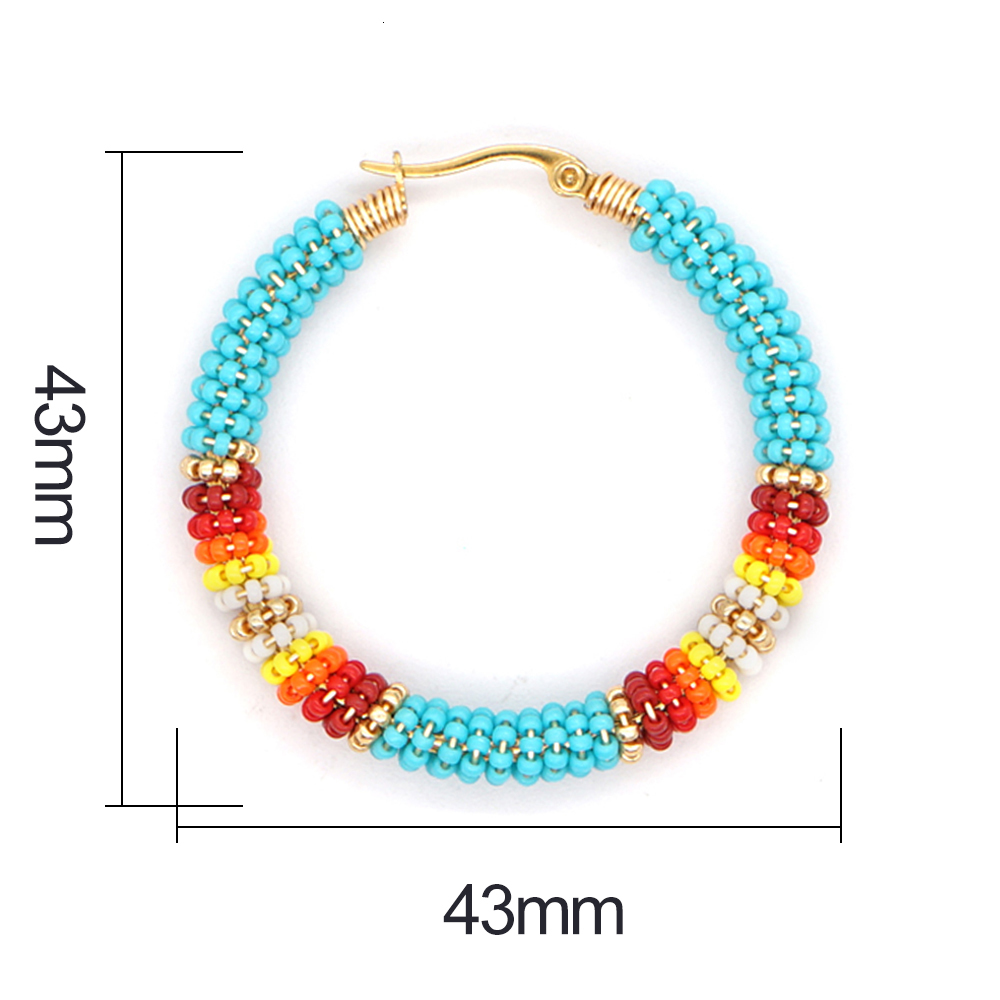 Hoop Huggie Go2boho Native Style Earring Bohemian Ethnic Hoop Earrings For Women Jewelry Handmade Gift Miyuki Beaded Ear Rings Jewellery 230505