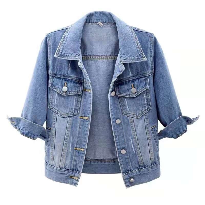 Women's Jackets New Summer Women Denim Jacket Blue Color Casual Short Denim Coat Female Jeans Jackets Outerwear Casaco Jaqueta Feminina 230505