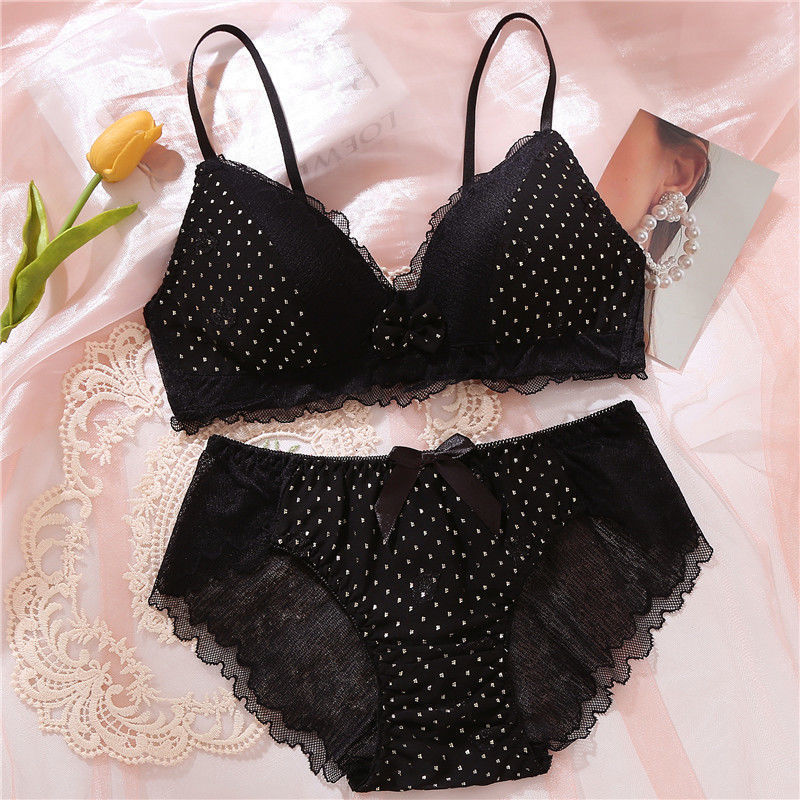 Bras Sets Japanese Style Sexy Lingerie Set Underwear Lace Thin Screw Thread Push Up Bra Set Beauty Back Women Bra Panties Set Big Size 230505