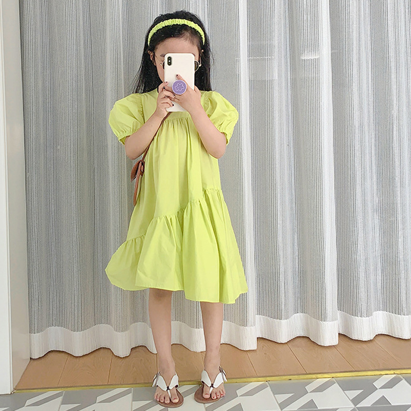 Girl's Dresses Baby Girls Dresses Summer Stitching ShortSleeved Irregular Dress Big Swing Edge Princess Dress Fashion Children's Clothing 23