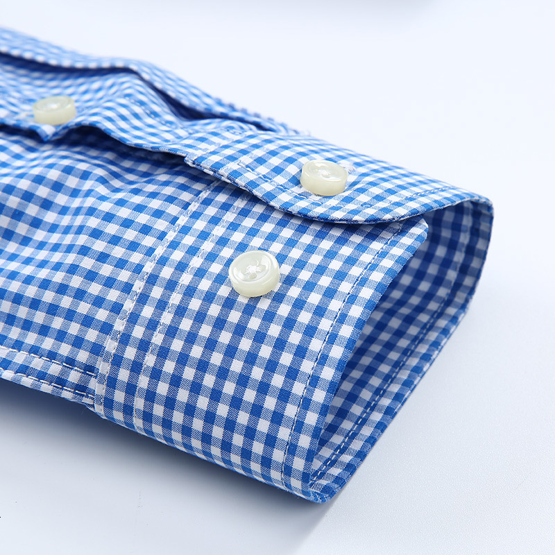 Men's Casual Shirts Long Sleeve Cotton Thin Plaid Shirts Button Down Collar Checkered Oxford Slim Fit Men Casual Shirts High Quality Dress Shirt 