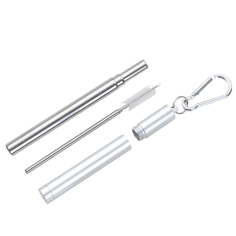 Telescopic Straw Fold Drink Straw Flexible Straw Colored and Brush Set