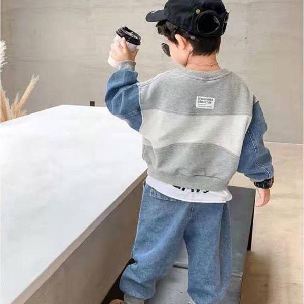 Clothing Sets 2-8 Yrs Baby Boys Fashion Clothing Sets Spring Autumn Children's Denim Korean Style Suit for Kids Two-piece Toppant Set 230505