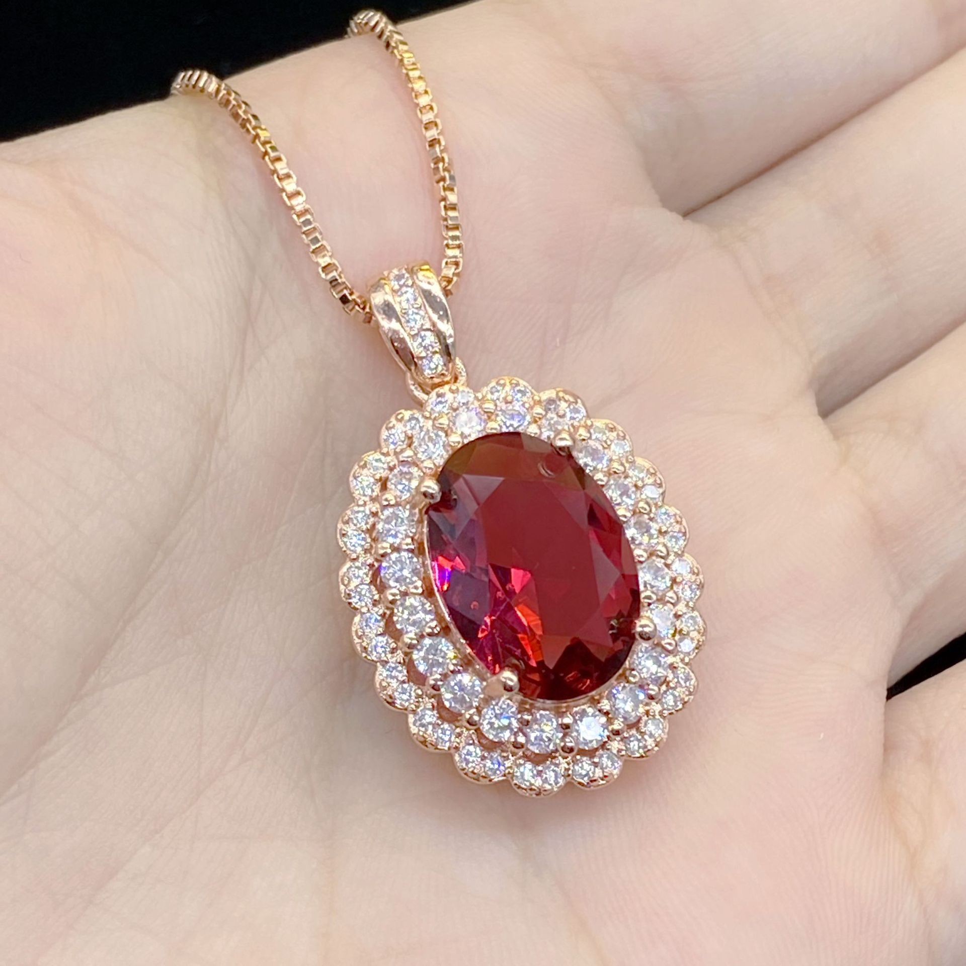 Lovers Ruby Diamond Pendant 925 Sterling Silver Wedding Pendants Necklace For Women Charm Party Choker Necklace Jewelry