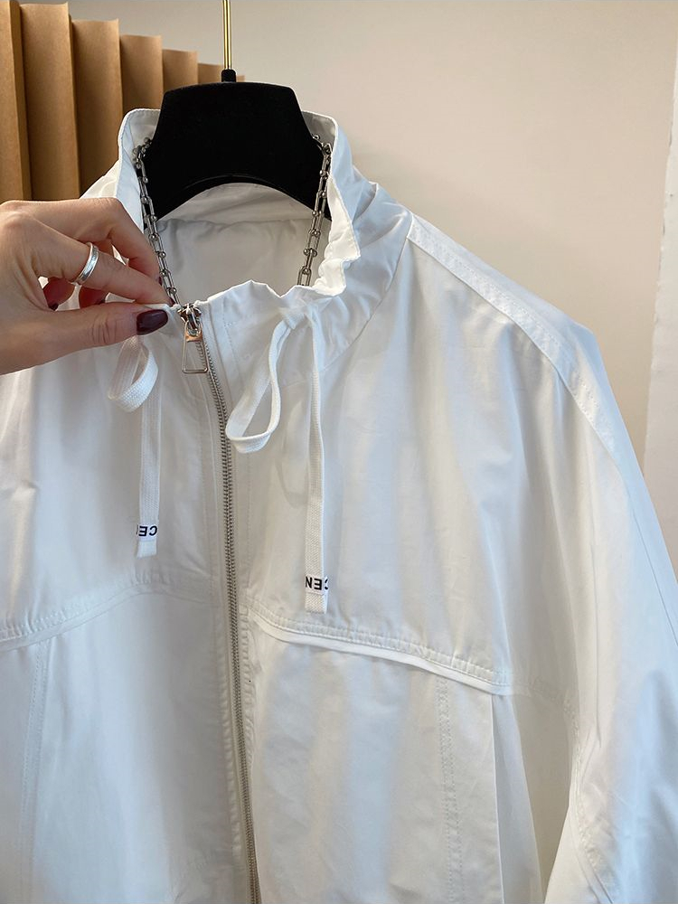 Women's Jackets Spring Casual Short Zipper Women Jacket Stand Collar Loose Pocket Coat Streetwear Windbreak Jacket Female 230505