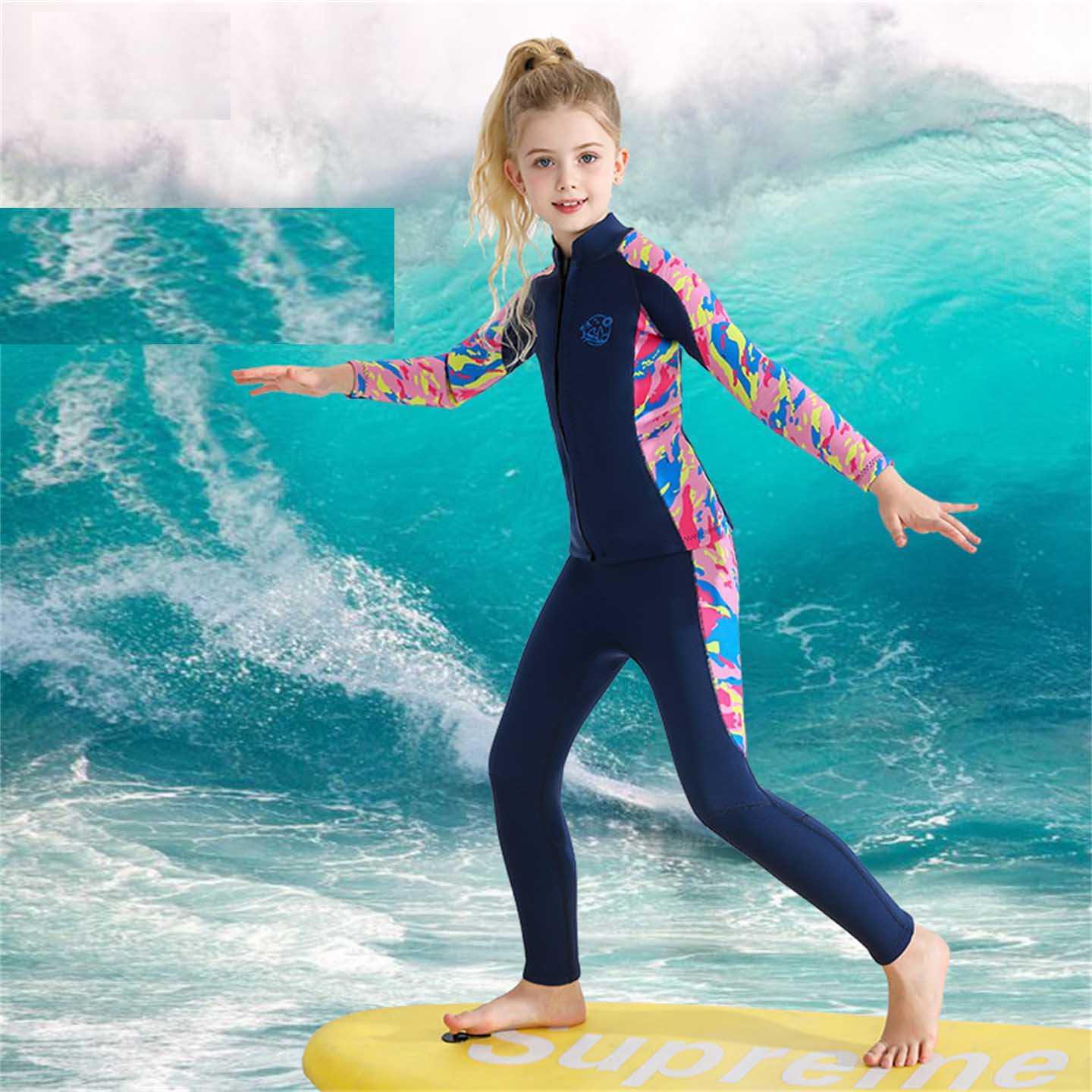 Wetsuits Drysuits Winter Children Wetsuit 25MM Neoprene Full Body 2PCS Split Diving Suit Boys And Girls Surfing Snorkeling Kids Thermal Swimsuit J2305