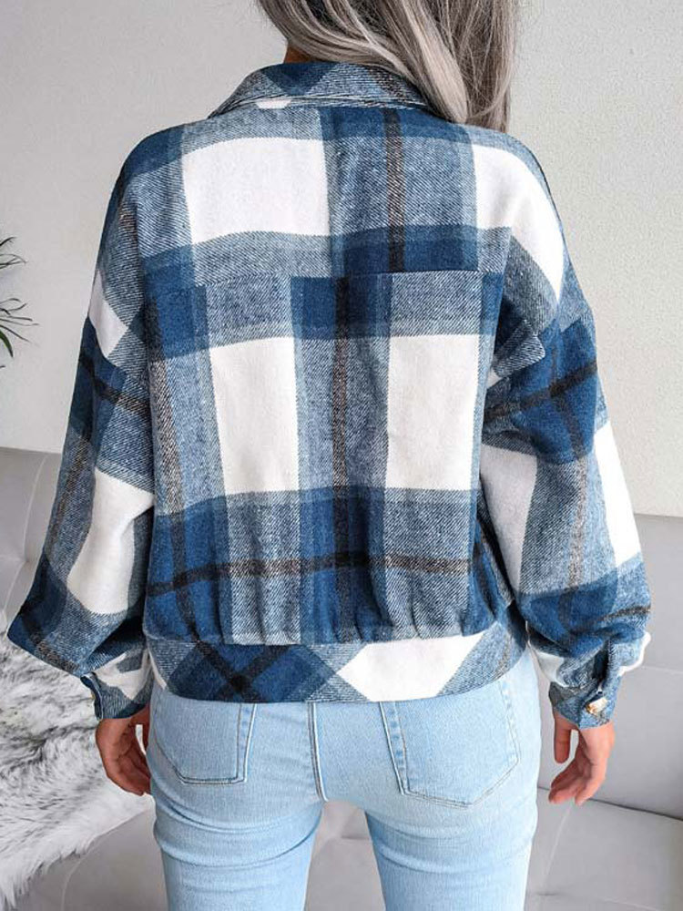 Women's Jackets Autumn Winter Plaid Jacket Women Checkered Jacket Coat Women Loose Overshirt Button Up Shirt Jackets For Women 230505