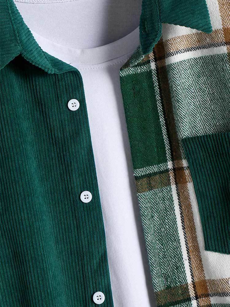 Men's Casual Shirts Shirt for Men Two Tone Spliced Plaid Long Sleeves Blouse Fall Spring Streetwear Shirts Casual Unisex Shacket Tops Z5036870 23