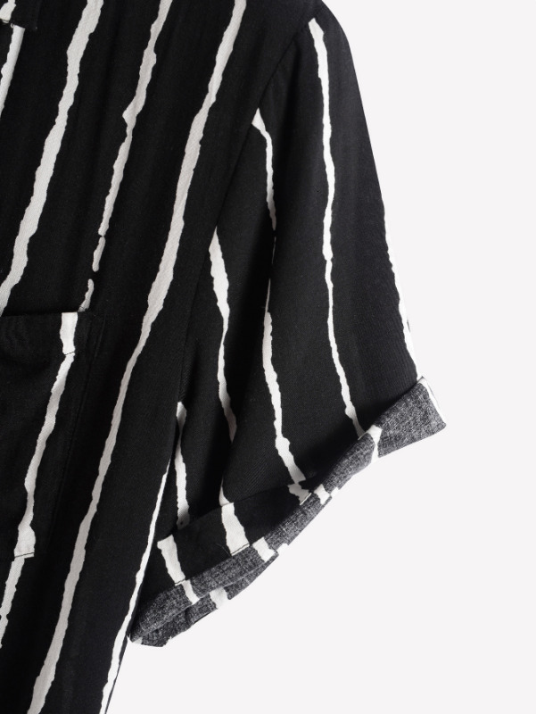Men's Casual Shirts Men Clothing Summer New Striped Short-sleeved Shirt Casual All-match Lapel Men's Shirt 230505
