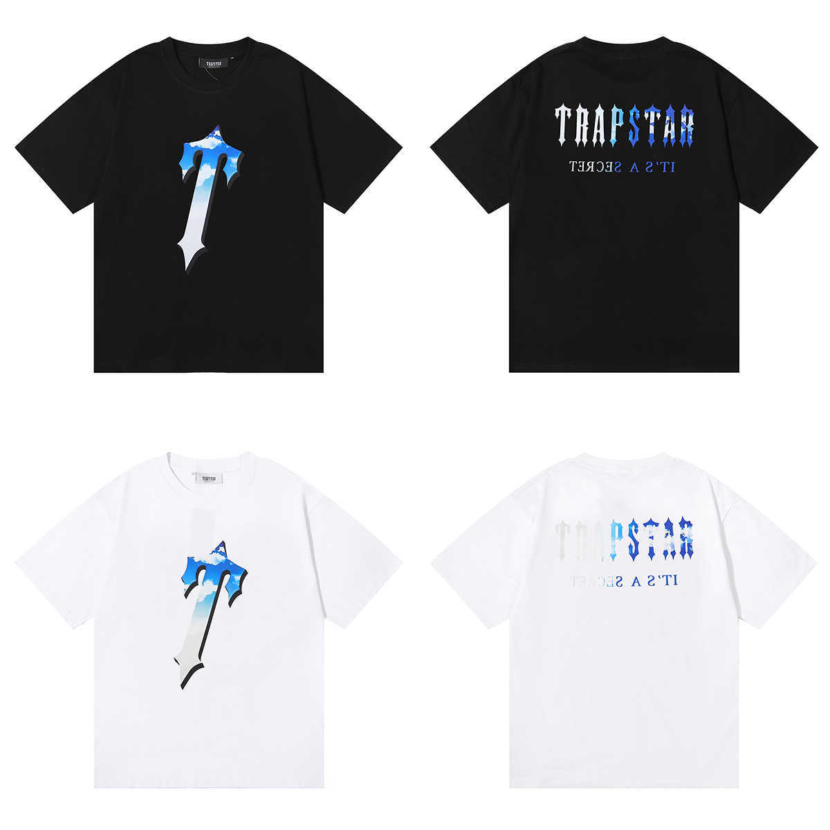 Designer Fashion Clothing Tees Tshirt trapstar Blue Sky White Cloud Printing Small Fashion Brand Men's Women's Short Sleeve T-shirt SummerStreetwear Tops, Black
Designer Fashion Clothing Tees Tshirt trapstar Blue Sky White Cloud Printing Small Fashion Brand Men's Women's Short Sleeve T-shirt SummerStreetwear Tops, Black