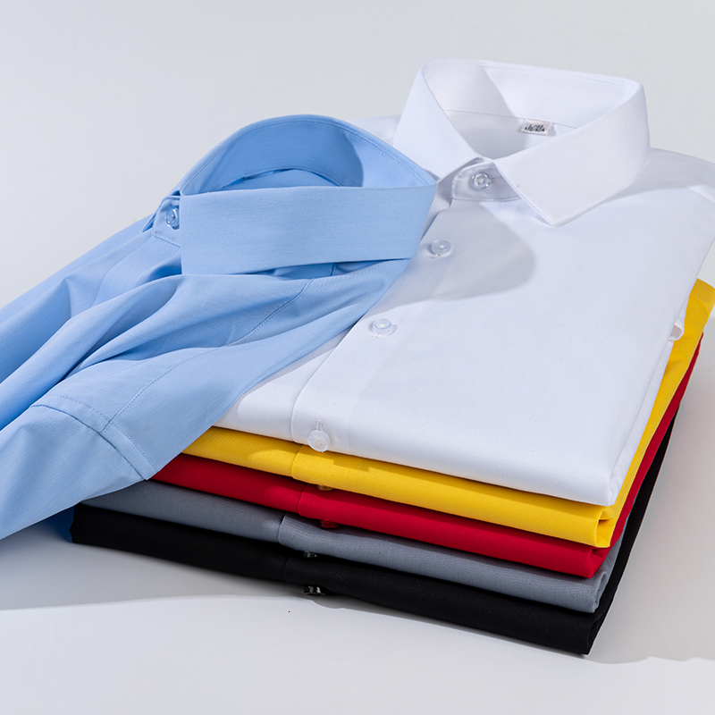 Men's Casual Shirts Bamboo Fiber Long Sleeve Men Dress Shirts Social Formal Business New Work Fashion Smart Casual Shirt For Man Clothes Easy Car