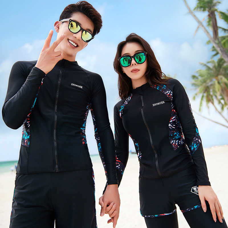 Wetsuits Drysuits Women Men Rash Guard Long Sleeve Sun Protection Surfing Shirts Diving Tops Bottoms Beach Quick Dry Split Snorkel Full Swimsuit J2305