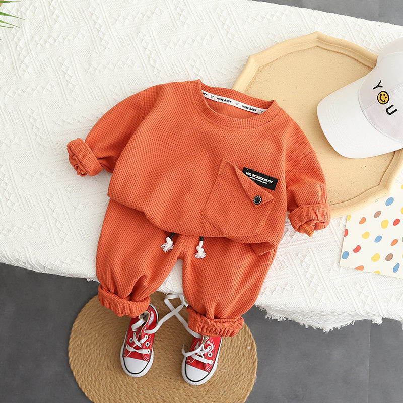 Clothing Sets New Autumn Baby Girl Boys Clothing Infant Casual Sport Solid T Shirt Pants 2pcs/Set Kid Child Clothes Suits Cotton Tracksuits 230505