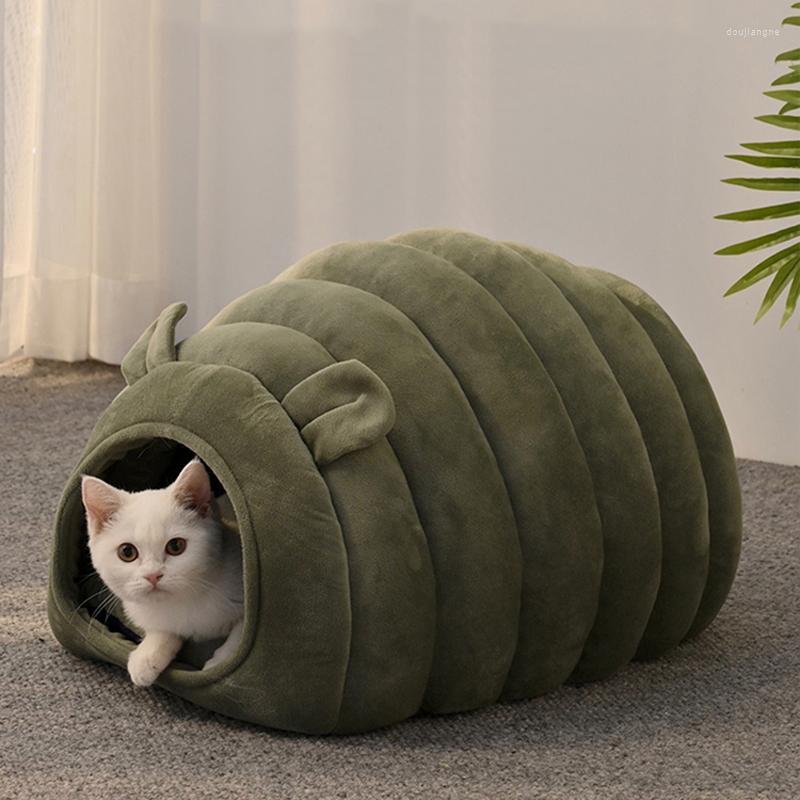 Cat Beds Sell Collapsible Bed Pet Winter Plush Cat's House For Indoor Dogs Kennel Mat Small Dog Warm Cave Sleeping Bag Products