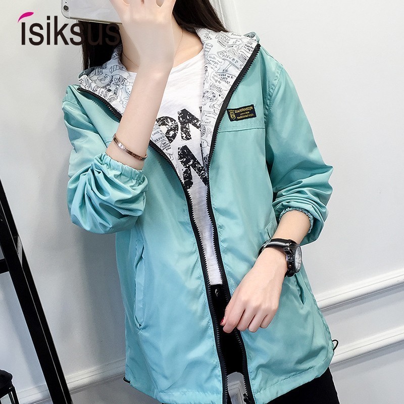 Women's Jackets Isiksus Black Windbreak Jacket Women Long Sleeve Hooded Coats Spring Autumn Casual Solid Zip Up Basic Jackets for Women WJ020 230