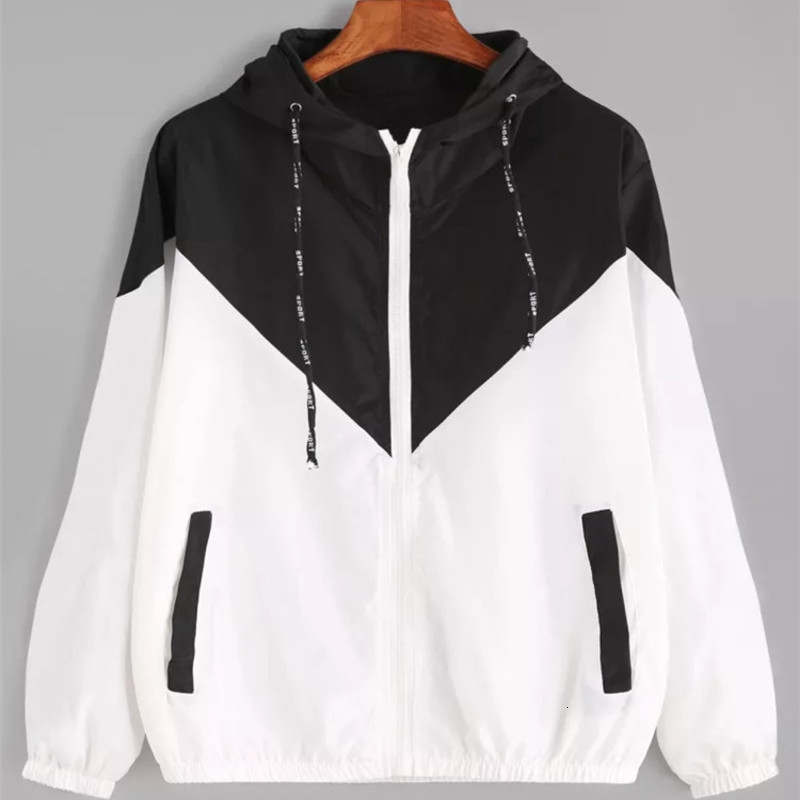Women's Jackets Fashion Autumn Quick Dry Women's Jackets Coats Windbreaker Sun Protection Patchwork Color Zipper Thin Summer Women Clothing 