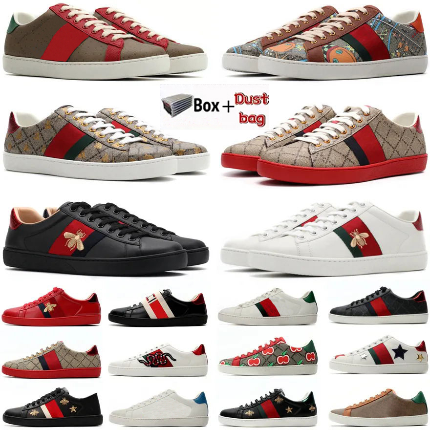 2023 Luxury Designer Shoes Mens Womens Cartoons Casual Shoe bee Ace Genuine Leather Tiger Snake Embroidery Stripes Classic Men Sneakers with box 35-46